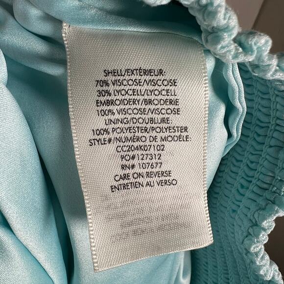 Alice + Olivia Russell Eyelet Pull-On Pants XL Powder Blue Wide Leg Chic - Picture 8 of 9